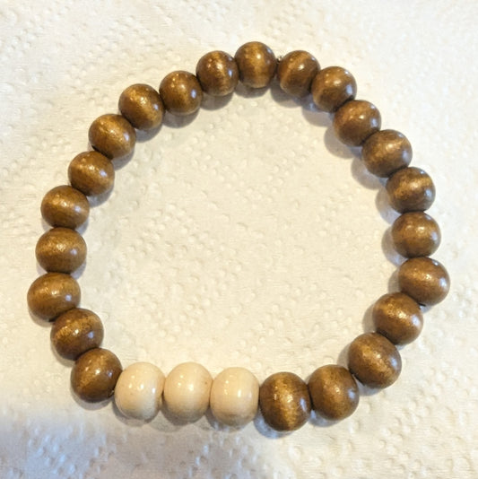 Wooden stretch bracelet