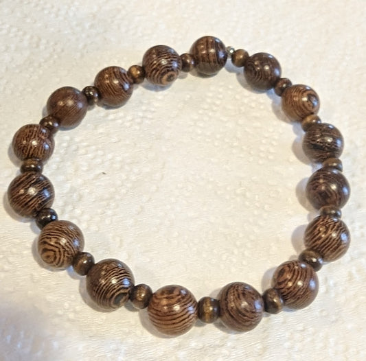 Wooden stretch bracelet
