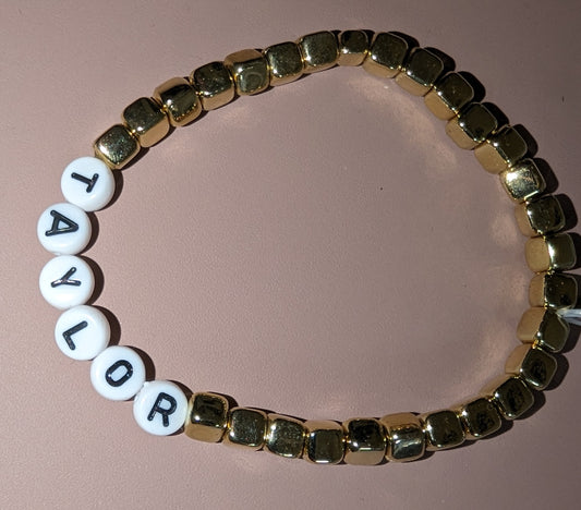 Gold toned name Taylor Swift friendship bracelet