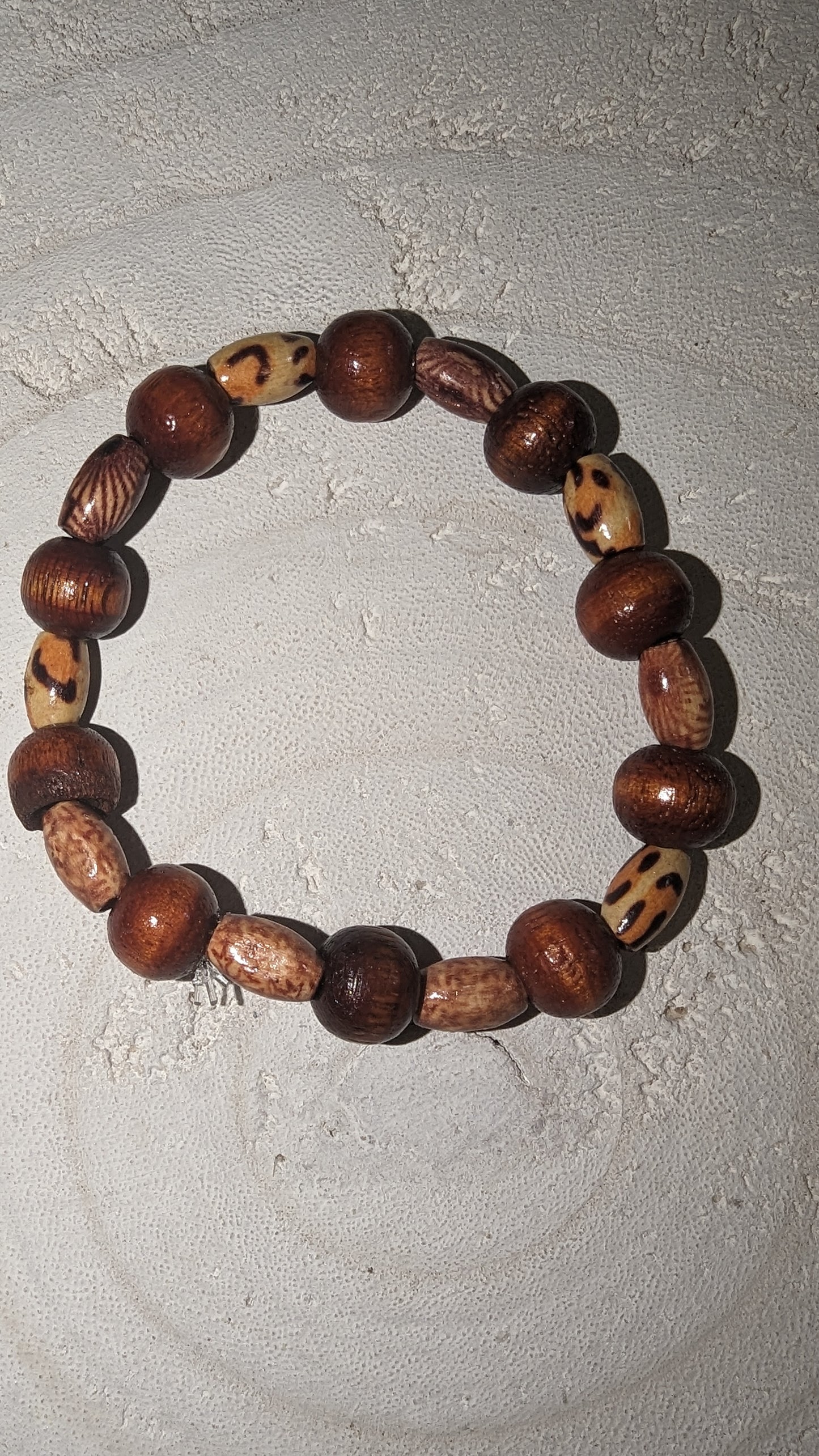 Multi colored wooden stretch bracelet