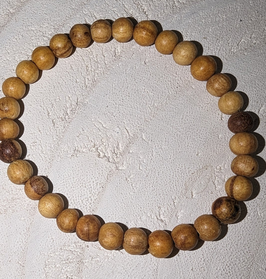 Wooden beaded stretch bracelet