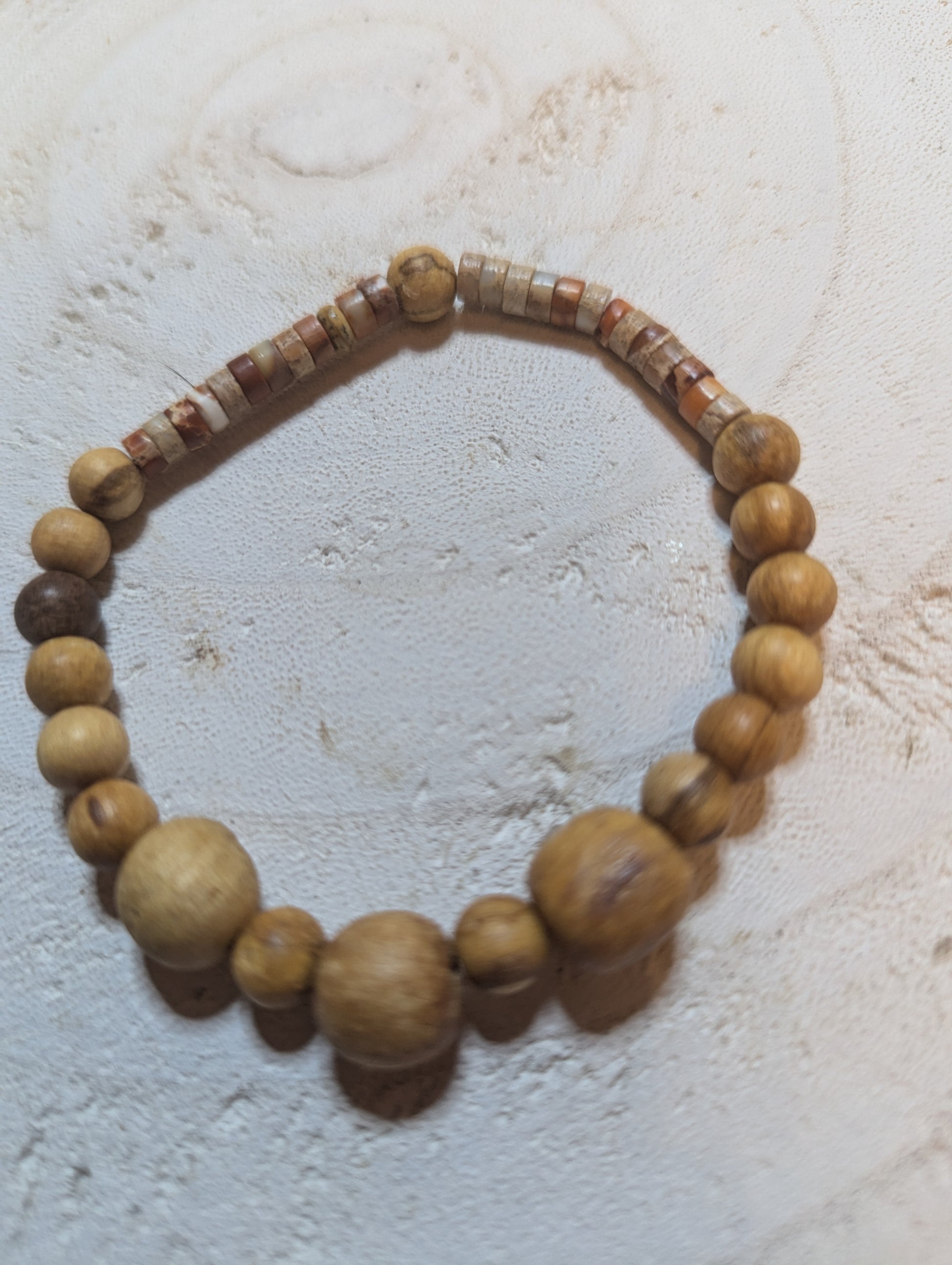 Wooden beaded bracelet
