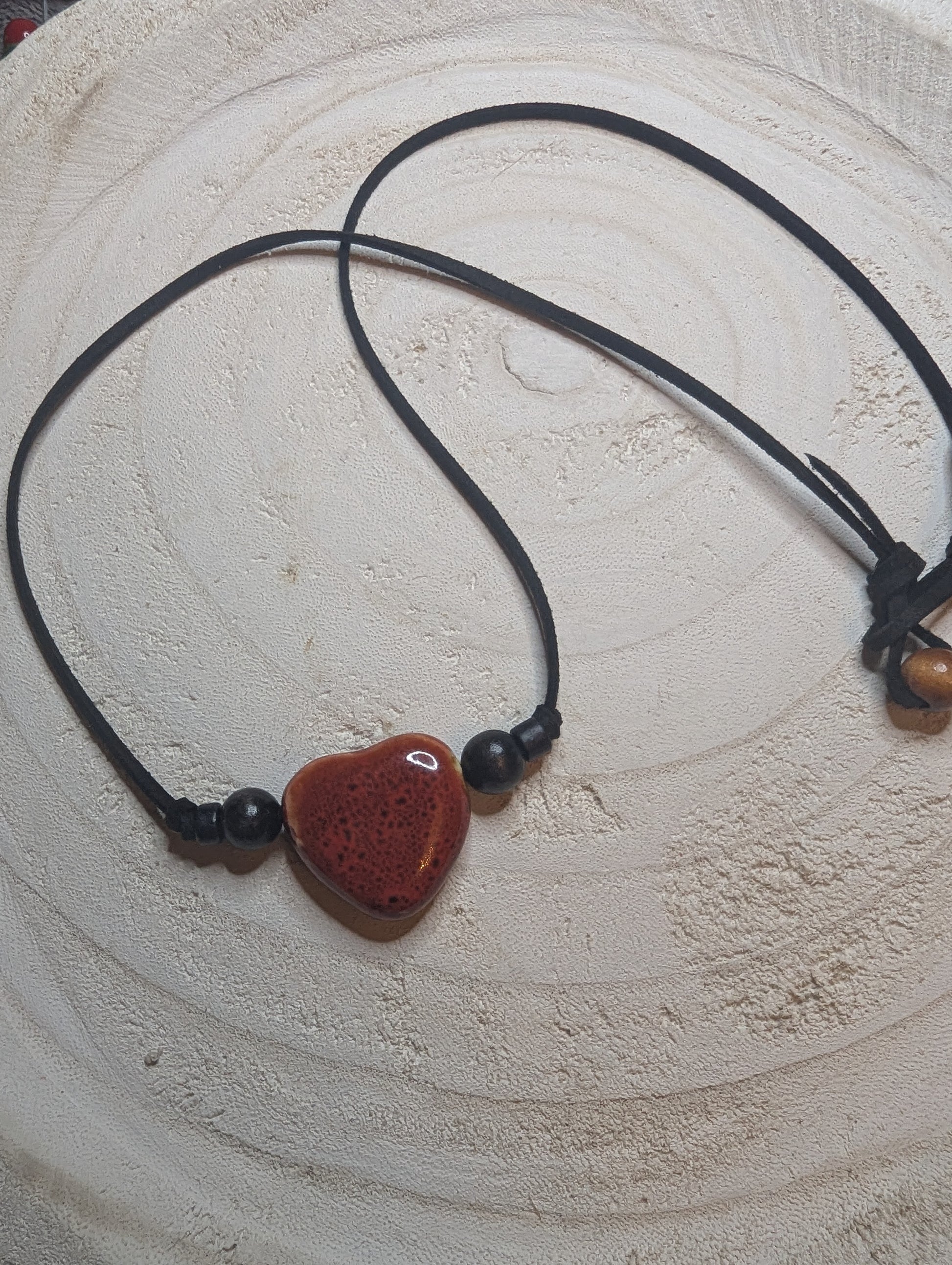 Necklace with a heart-shaped reddish-brown pendant that came straight from the Sedona mountains
