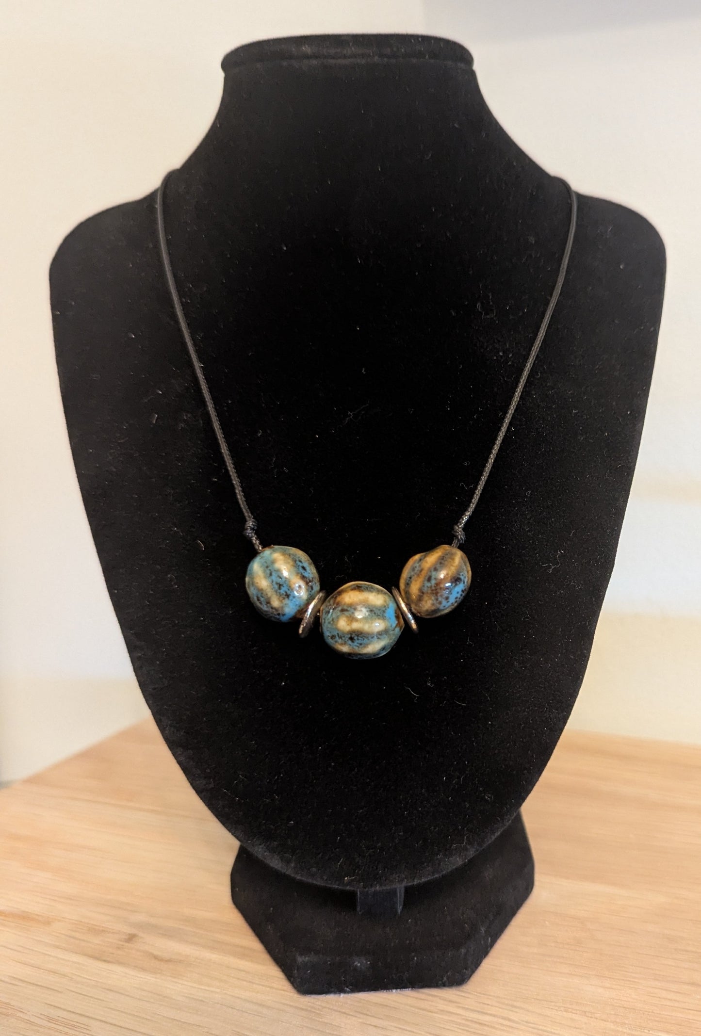 Louii collection. Three stone ceramic  beaded necklace directly from Sedona, AZ!
