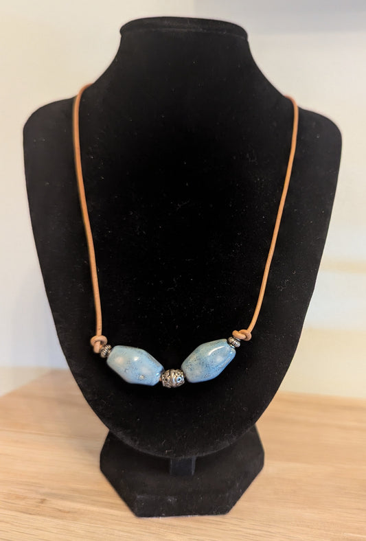 Blue agate statement necklace