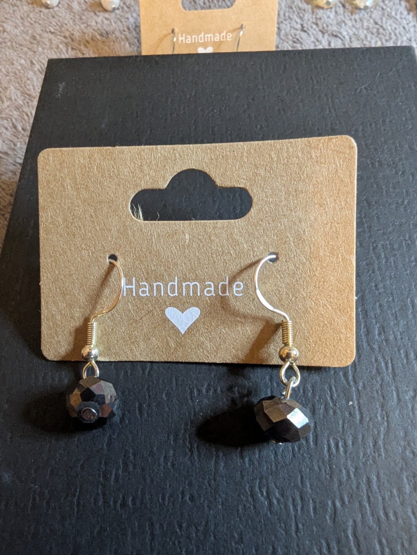 Sterling silver drop hoop earrings