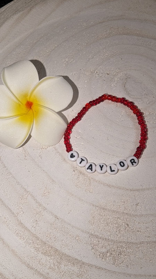 Taylor Swift Bracelet: Handmade Beaded Bracelet, Custom Word Option