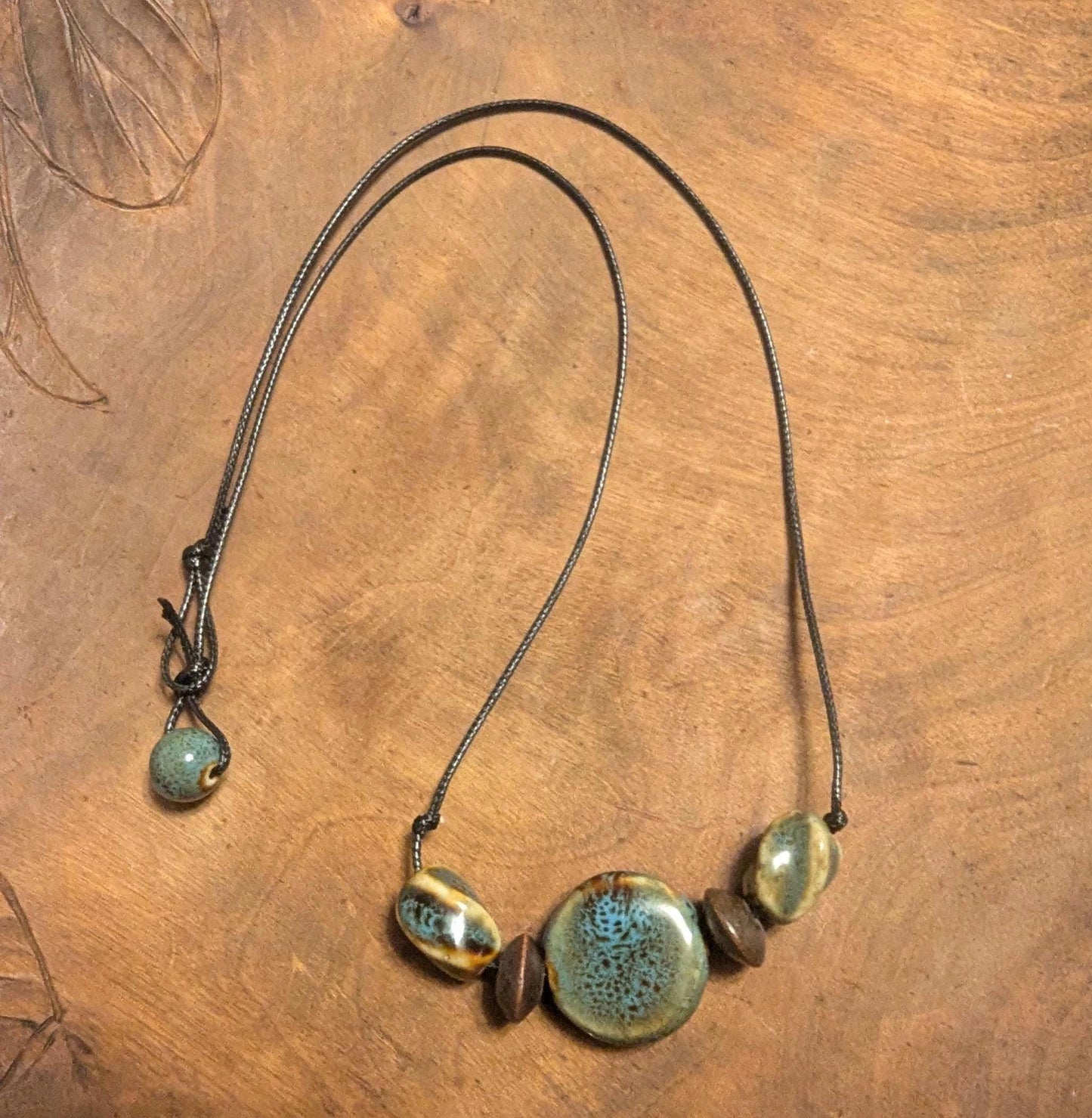 Louii collection Blue ceramic beaded necklace. Beads directly from Sedona AZ!