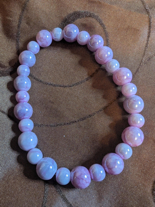 Pink beaded stretch bracelet