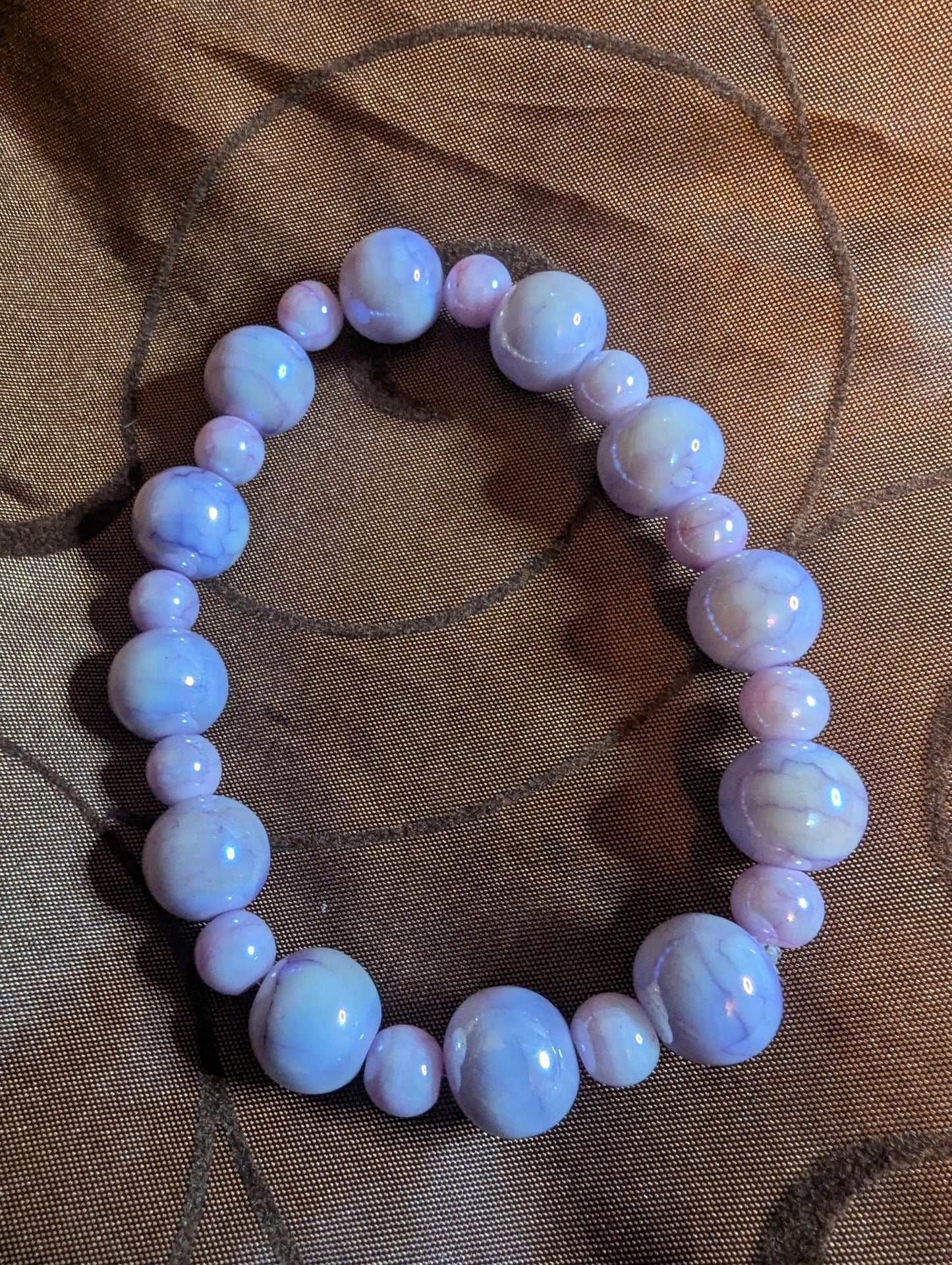 Pink beaded stretch bracelet