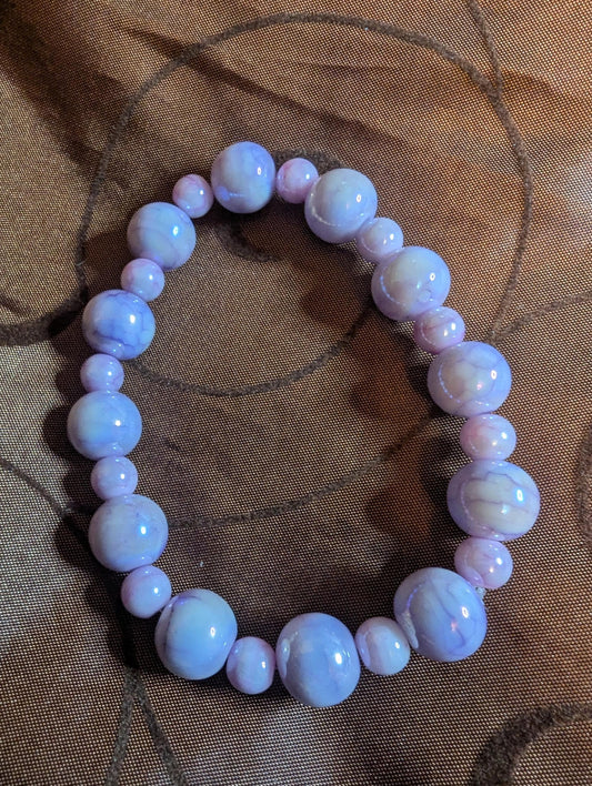 Pink beaded stretch bracelet